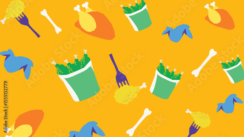 French fries and drinks background