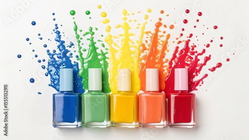 nail polish splash on white background