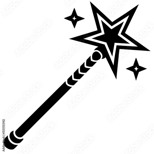 vector illustration of a magic wand