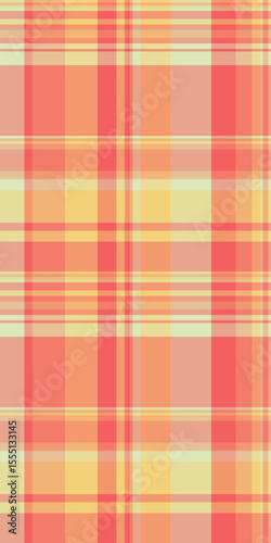 Vibrant pastel plaid pattern in warm peach, coral, and yellow tones.  Perfect for textile design, website backgrounds, or stationery.