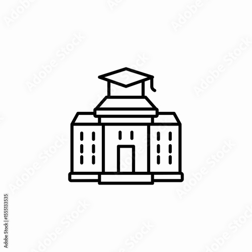 university graduation building icon sign vector