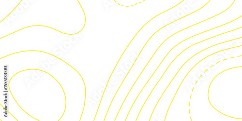 Abstract topography contour map background design .modern design with white background and yellow wave lines .geography contour map linear background vector illustration