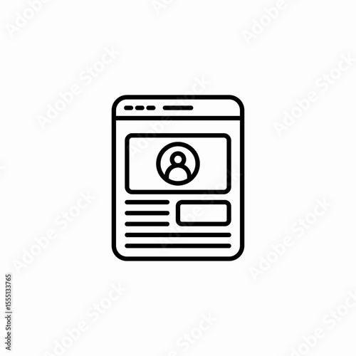user profile page icon sign vector