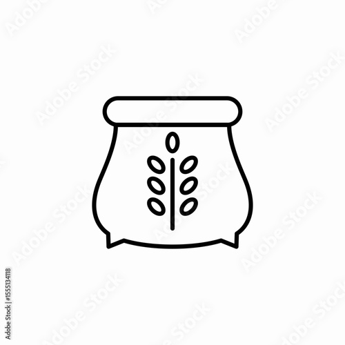 wheat flour bag icon sign vector