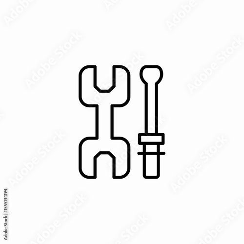 wrench screwdriver tools icon sign vector