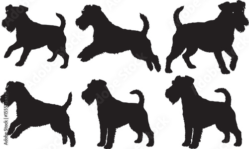 Terrier dog silhouette vector illustration