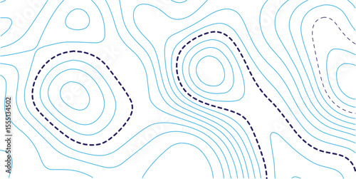 Abstract topography contour map background design .modern design with white background and blue wave lines .geography contour map linear background vector illustration