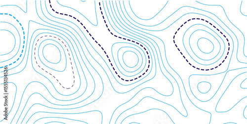 Abstract topography contour map background design .modern design with white background and blue wave lines .geography contour map linear background vector illustration