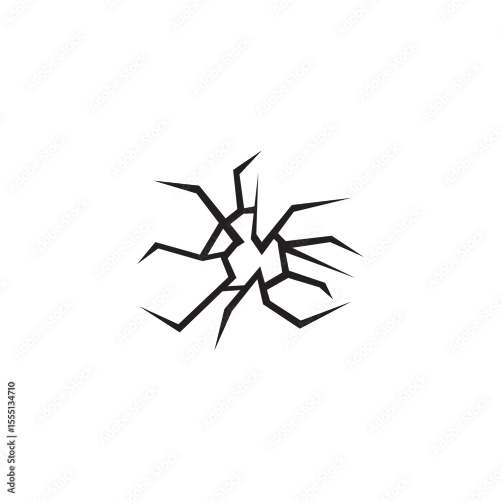 Fototapeta premium Broken glass icon. Clipart image isolated on white background