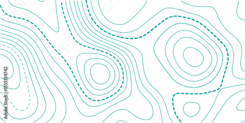 Abstract topography contour map background design .modern design with white background and Green wave lines .geography contour map linear background vector illustration