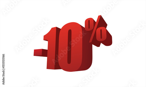 Red Percent Sign for Sale and Promotion