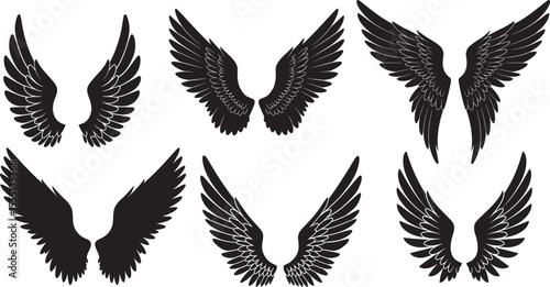Abstract wings silhouette vector illustration