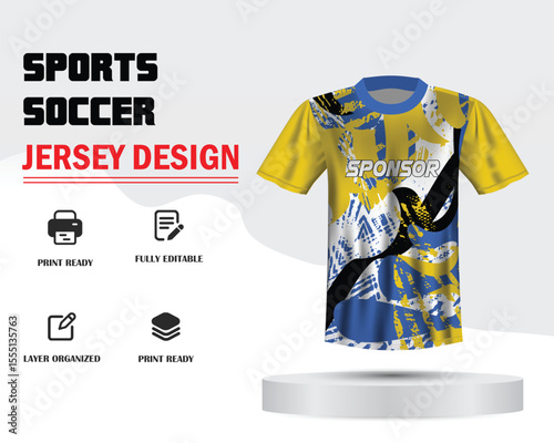 Soccer jersey design for sublimation or sports jersey design