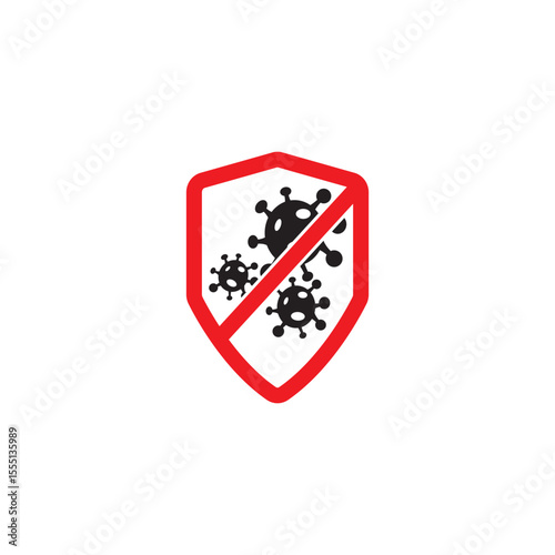 Antibacterial and antiviral defense icon logo symbol illustration