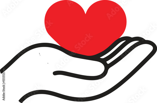 Open Hands Holding a Heart Symbol of Love, Care, and Compassion