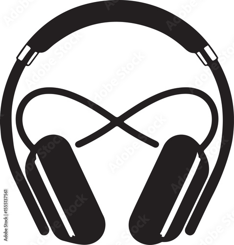 Endless Music Headphones Icon Design, Infinite Audio Experience
