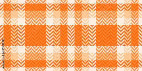 Vibrant orange and cream herringbone plaid pattern. Perfect for textile design, autumnal projects, or adding a touch of warmth and texture to your designs.