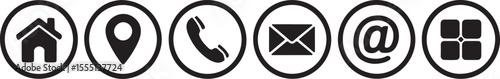 Clean and Minimalist Contact Information Icons Set Home Location Phone Email and Website Representations for Modern and Professional Design