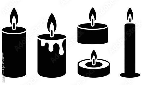 Silhouette illustration of burning candles
