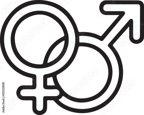 Gender Symbols Male and Female Icons Intertwined