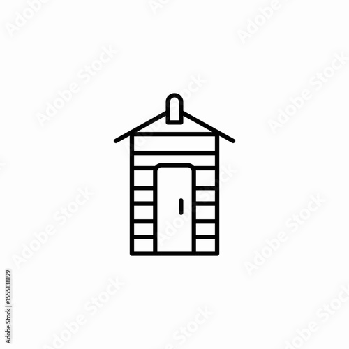 cabin door icon sign vector