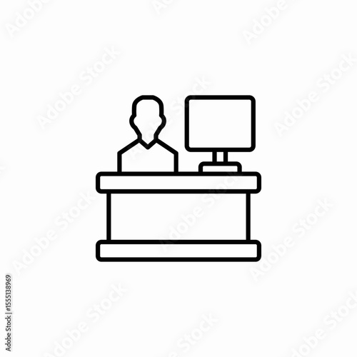desk employee icon sign vector