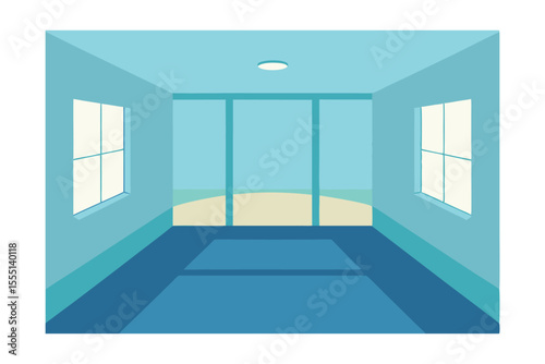 empty room with windows