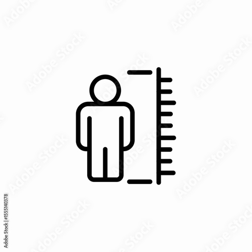 human height icon sign vector