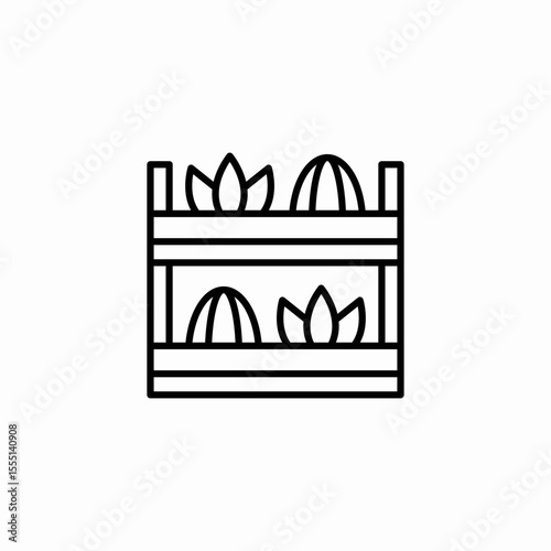 multiple layer fruit box icon sign vector