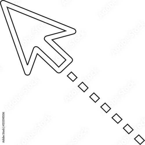 A simple arrow design points the way, guiding viewers toward a specific direction with precision and clarity, making it suitable for wayfinding or call to action concepts, silhouette
