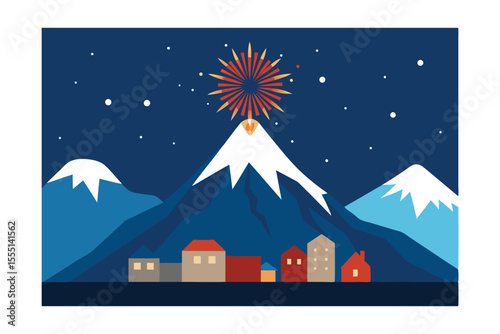 winter landscape with house