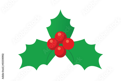 christmas holly with red ribbon