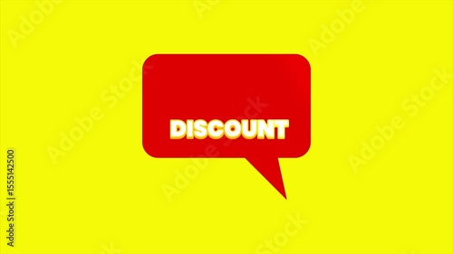 Discount speech bubbles. Sale price promo sign. 10 percent discount offer tag animation.