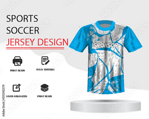 Soccer jersey design for sublimation or sports jersey design