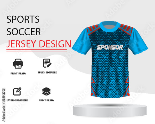 Soccer jersey design for sublimation or sports jersey design