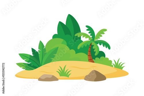 tropical island with palm trees