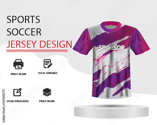 Soccer jersey design for sublimation or sports jersey design