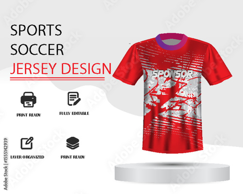 Soccer jersey design for sublimation or sports jersey design