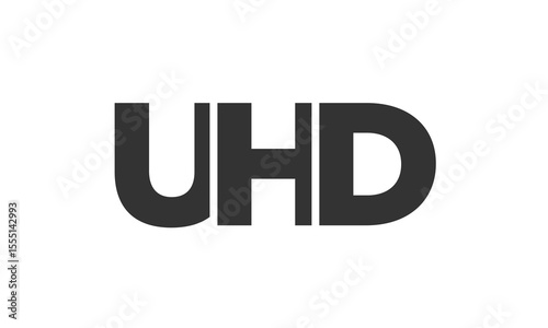 UHD logo design template with strong and modern bold text. Initial based vector logotype featuring simple and minimal typography. Trendy company identity.