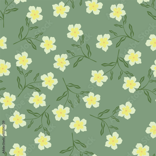 Tropical flower pattern seamless, silhouette of blooming, hand drawn botanical, Floral leaf for spring and Summer time, natural ornaments for textile, fabric, wallpaper, background design.
