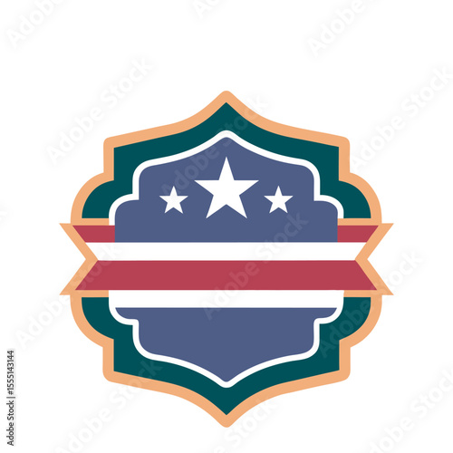Free Download Retro Badge Frame Featuring Star Accents - GFXLoad