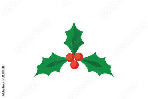 christmas holly with red ribbon