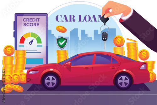 Car Loan, Vehicle Loan concept vector illustration
