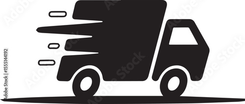 Delivery van vector icon editable black stroke cargo transport vehicle symbol of shipping and logistics on transparent background simple modern design