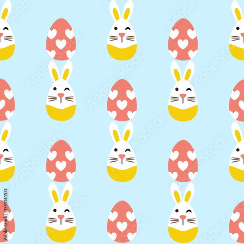 Seamless pattern easter with color easter eggs.