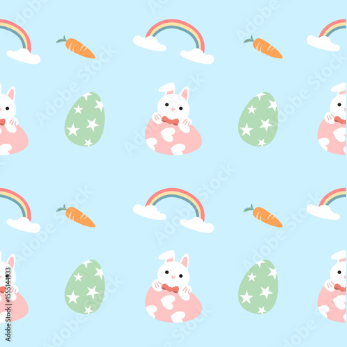 Seamless pattern easter with color easter eggs.