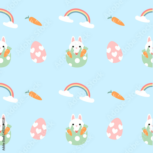Seamless pattern easter with color easter eggs.