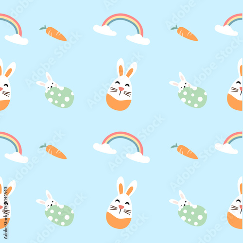 Seamless pattern easter with color easter eggs.