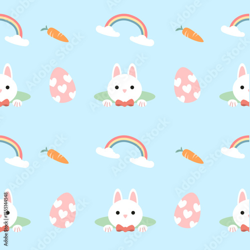 Seamless pattern easter with color easter eggs.