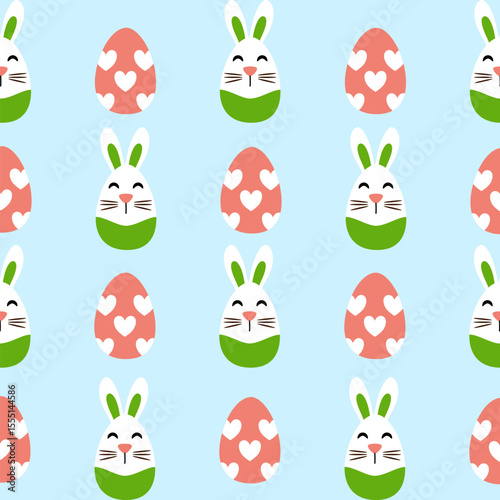 Seamless pattern easter with color easter eggs.